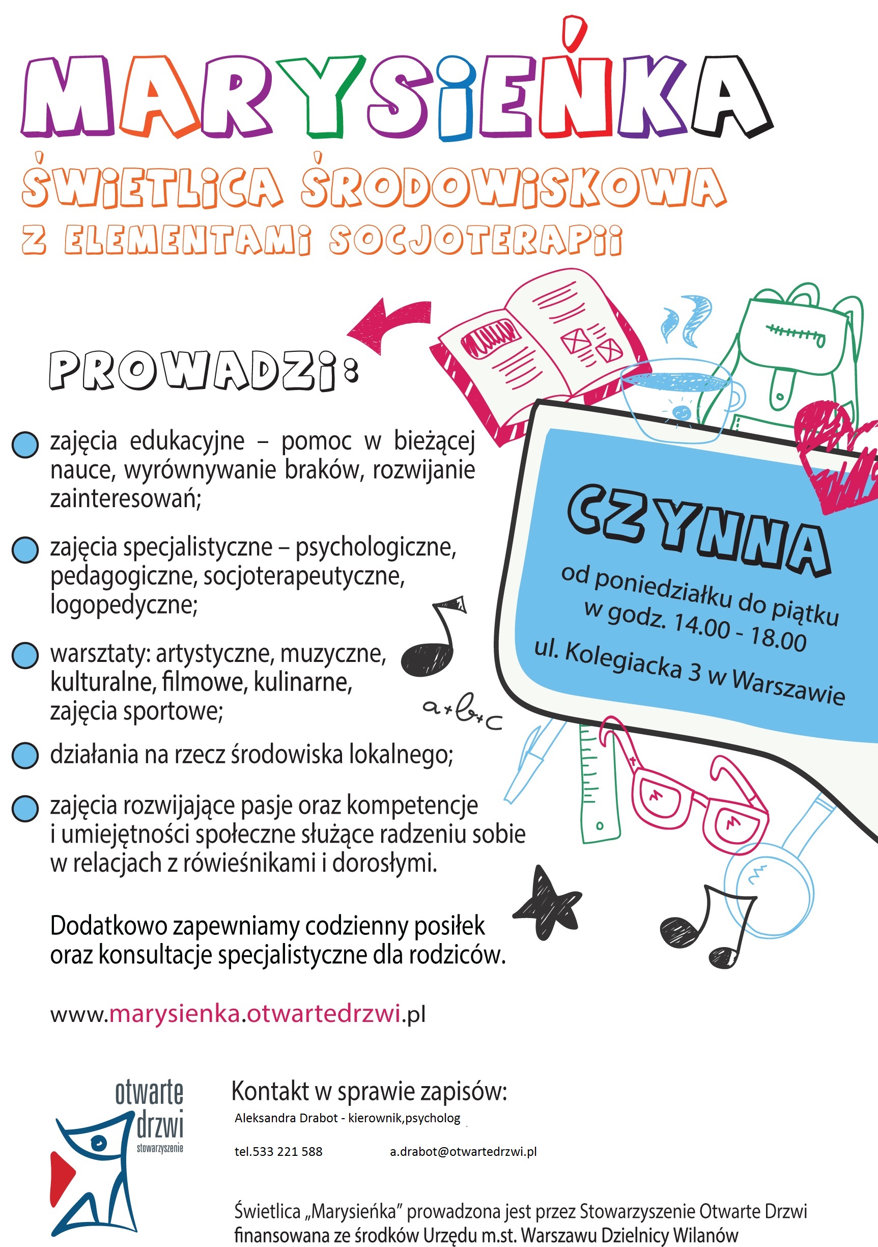 Plakat informacyjny Świetlica Marysieńka